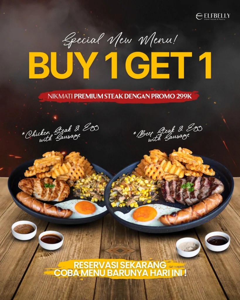 Elfbelly steakhouse buy 1 get 1